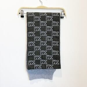 Michael Kors Gray Knit Logo Scarf